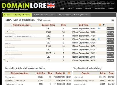 Domain Name Sales History .